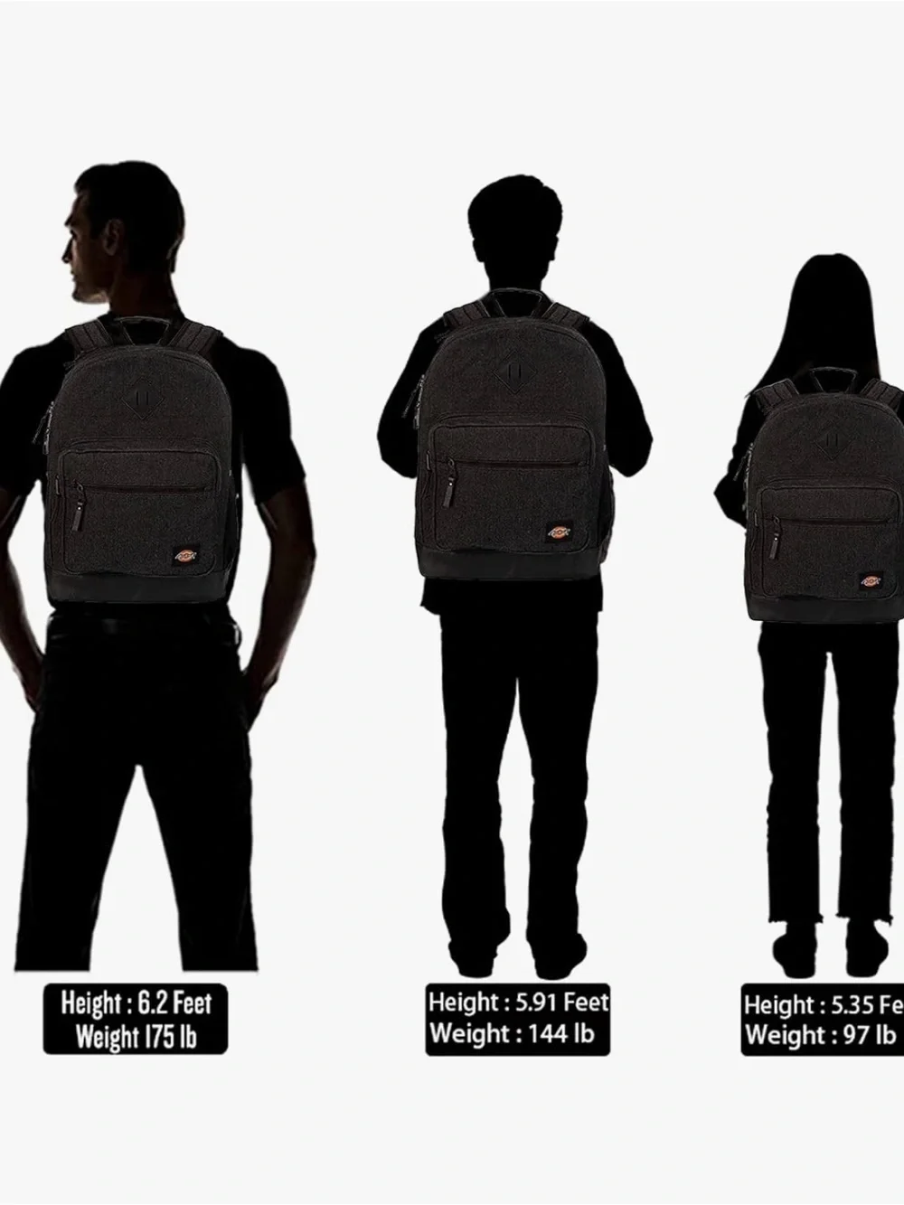 Dickies Charcoal Denim Backpack with Leather-Look Base